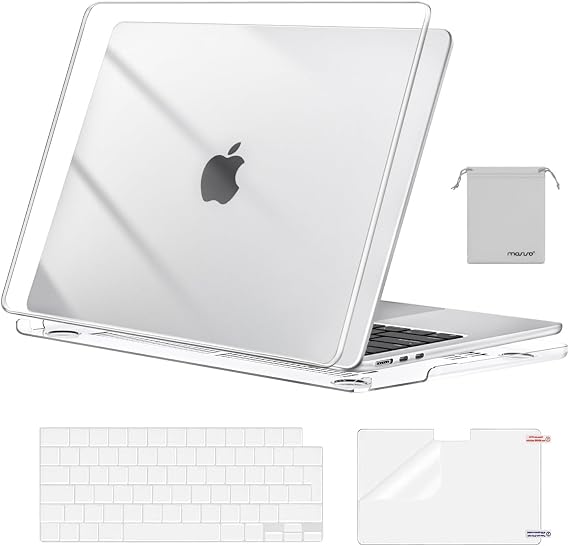 MOSISO Compatible with MacBook Air 13 Case 2026-2022, Crystal Clear