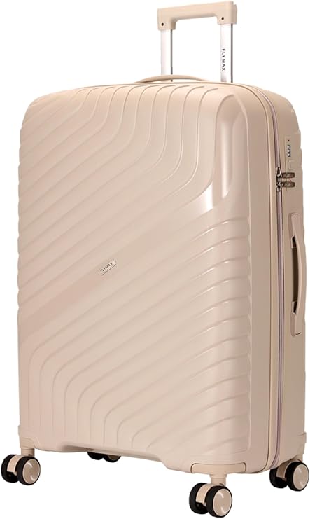 24" Medium Suitcase Luggage Suitcase 4 Wheel Lightweight Medium Size 15kg - 20kg Travel Case Hardshell Polypropylene Check in with Combinaton Lock in Khaki