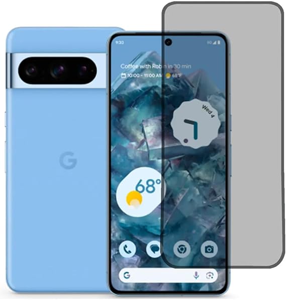 Microcase Google Pixel 8 Pro Tam Kaplayan Çerçeveli Mat Cam Koruma - AL3124