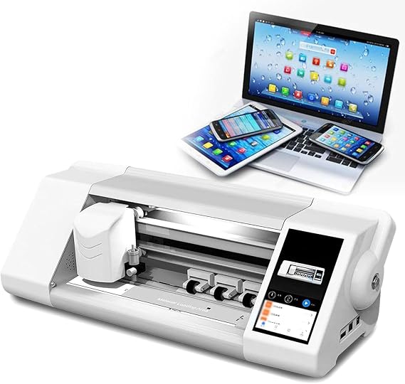 Film Cutting Machine Fully Automatic Screen Protector Film Cutter with WiFi Connection,5.5-inch High-definition LCD Touch Screen for Camera Laptop Mobile Phone