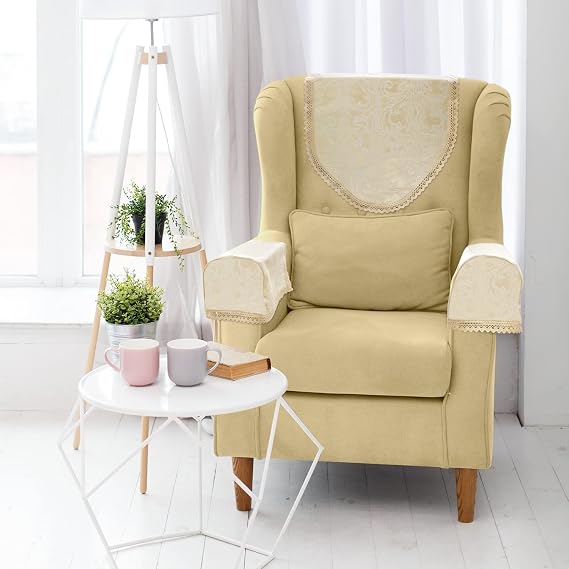 Emma Barclay Windsor - Jacquard Chair Back in Cream - 40x58cm