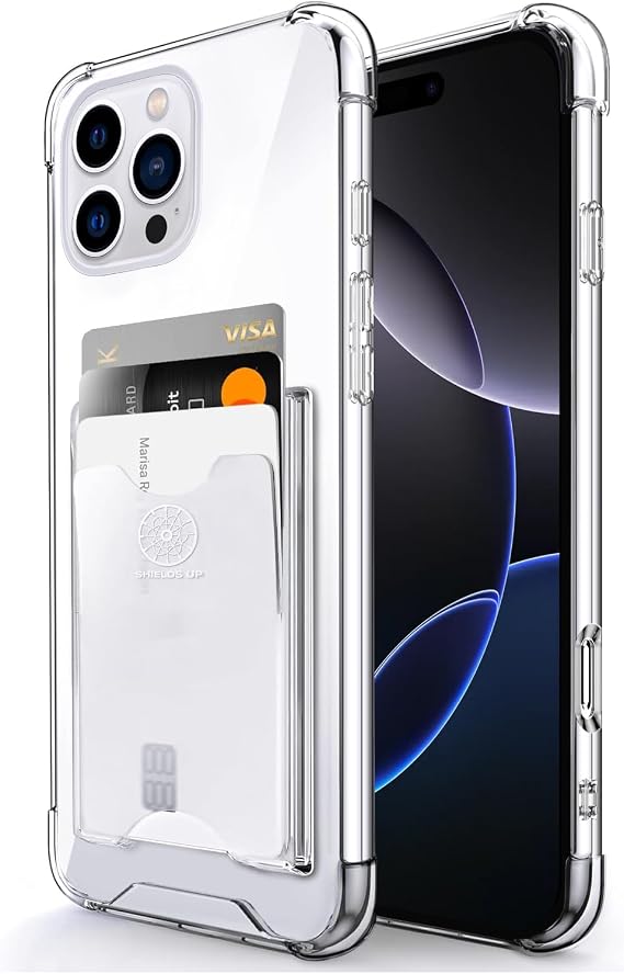 SHIELDS UP for iPhone 16 Pro Max Case With Card Holder [3 Cards],Clear