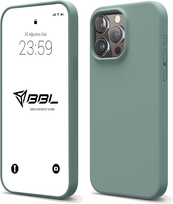Babilden iPhone 13 Pro İle Uyumlu Kılıf İnce Ve Dayanıklı Sıvı Silikon 3 Katmanlı Tam Kaplamalı Şık Yumuşak Jel Hissi Yüksek Kalite Kauçuk Telefon Kılıfı (Yeşil)