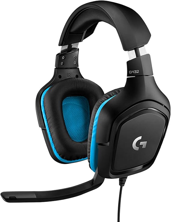 Logitech G432 Wired Gaming Headset 7.1 Surround Sound DTS Headphone: X 2.0 boom microphone with flip mute ear pads with artificial leather PC / Mac / Xbox One / PS4 / Nintendo Switch Black