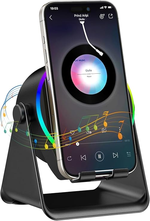 GIM 4-in-1 RGB Induction Bluetooth Speaker with Bluetooth 5.3 (Black A)