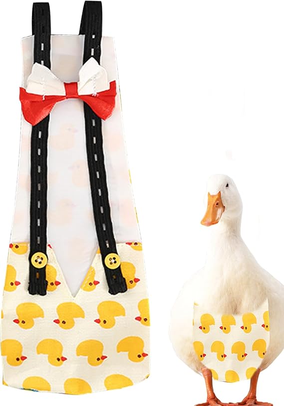 Duck Diapers - Washable Chicken Diaper - Washable Pet Chicken Diapers, Adjustable Duckling Clothes with Bow Tie for Poultry