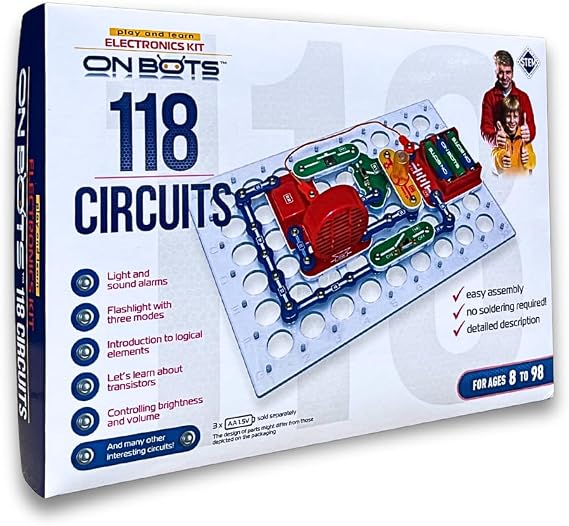 On Bots Educational Science Kit 118 Projects Science Experiments for Kids Age 8 Plus Electronics Kit for Girls and Boys STEM toys Learn About Science Electronics and Circuits