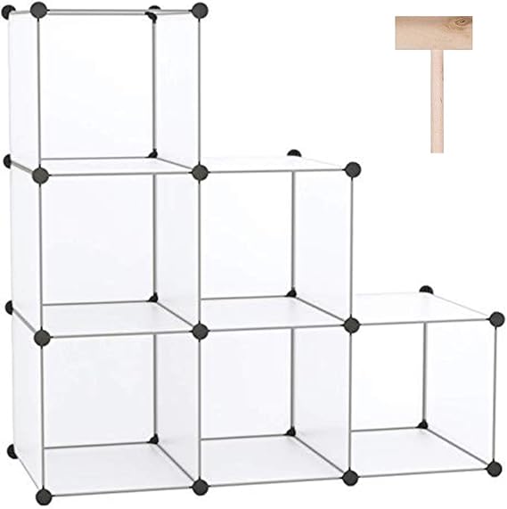 C&AHOME 6-Cube Storage Organizer Cube Shelf Closet Storage Bookcase, White