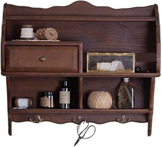 floating shelving Solid Wood Wall Storage Cabinet, Shelf Display Cabinet, Home Cup Holder Coffee Cup Display Cabinet shelves for walls