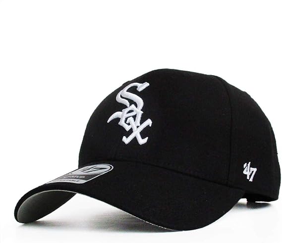 47 Brand '47 Brand MVP Cap Hat White Sox White Socks MVP06WBV-HM Black Men Women