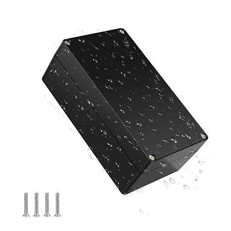 Project Box Junction Box IP67 Waterproof Nineleaf ABS Plastic Junction Box DIY Electrical Project Universal Power Enclosure 157 x 88.5 x 60 mm for Outdoor Use, Black, Pack of 1