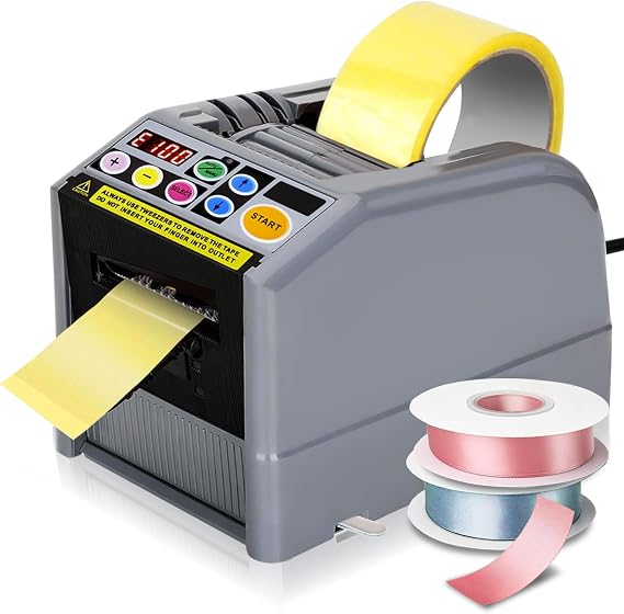 Ribbon Cutting Machine,Automatic Tape Dispenser Cutting 6-60mm Width 999mm Max Cutting Length,Electric Tape Cutting Machine for Office Shipping,Businesses,Home Use