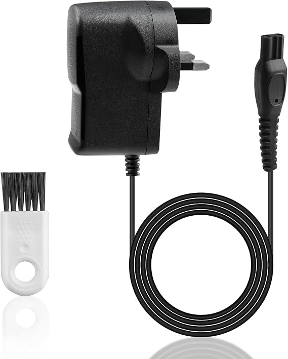 15V for Philips Shaver Charger Razor Power Cord HQ8505 Cable UK for 3000 5000 7000 9000 Beard Trimmer S3233 S3333 S1332 BT5502 BT9810 MG7790 MG7750, Electric Shaver Adapter Power Supply