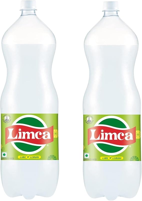 Limca Lemon Lime Drink 2 Litre | Refreshing Citrus Flavoured Fizzy Drink | Sparkling Lemon Lime Beverage | Carbonated Soft Drinks (Pack of 2)