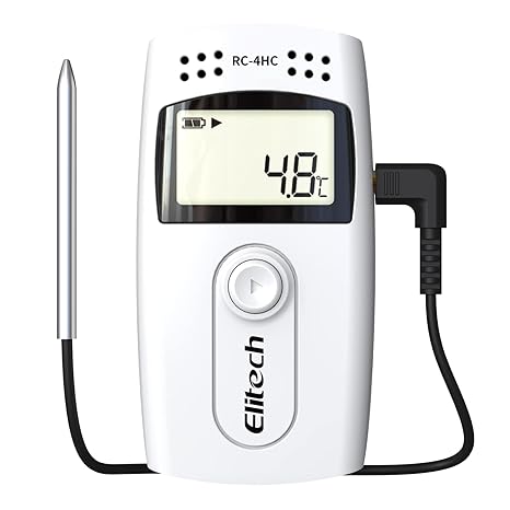 Elitech RC-4HC USB Thermometer Hygrometer Thermo-Hygrometer Humidity Monitor Indoor/Outdoor Temperature Meter Thermostat Sensor Probe (5 Packs)