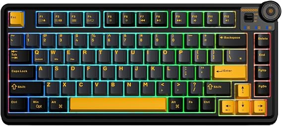 Aula AU75 3 Modlu RGB Hot Swap Mekanik TKL Seiya Switch Kablosuz Makrolu Klavye Siyah