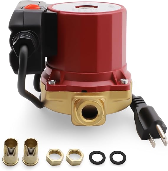 Circulator Pump Compatible with Grundfos UP15-18B5,115V 1/25 HP, 1/2" Sweat Line Cable, Water Recirculating Pump, Replacement #59896114