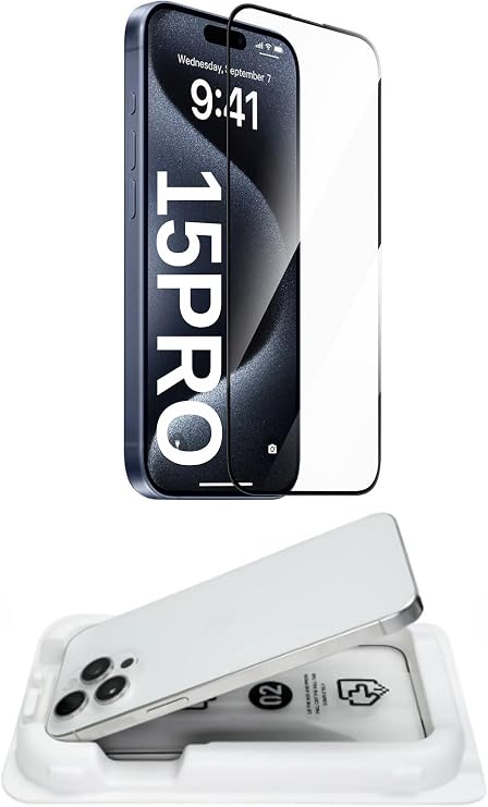 [KOLAY KURULUM] for Apple iPhone 15PRO ile uyumlu PARLAK Extra HD Premium Safir Cam Ekran Koruyucu