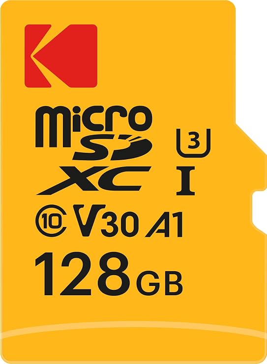 Smartree Kodak Mikro SD kart, 128 GB, UHS-I U3 V30 A1 microSDHC/XC – Mikro SD hafıza kartı – 95 MB/s'ye kadar okuma hızı – yazma hızı maks. 85 MB/s – ek bellek multimedya cihazları