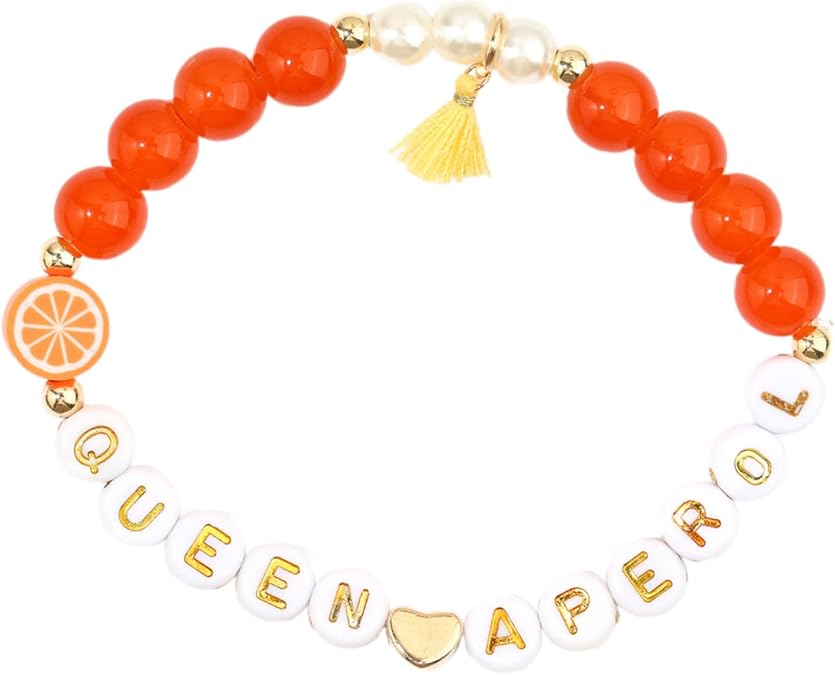 Individualized Beaded Bracelets for Summers Birthdays Resin Alloy Adjustable Wristband Includes Unique Card Adjustable Citrus Junos Beaded Letter Bracelets