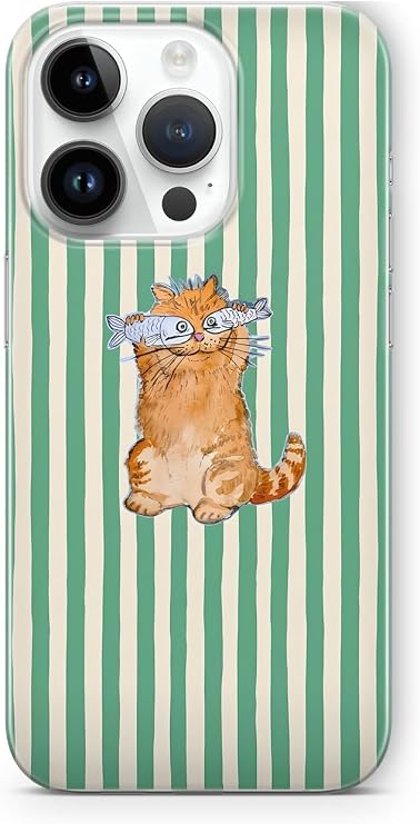 iPhone 14 Pro ile Uyumlu Balık Gözlü Kedi Desenli Şeffaf Telefon Kılıfı