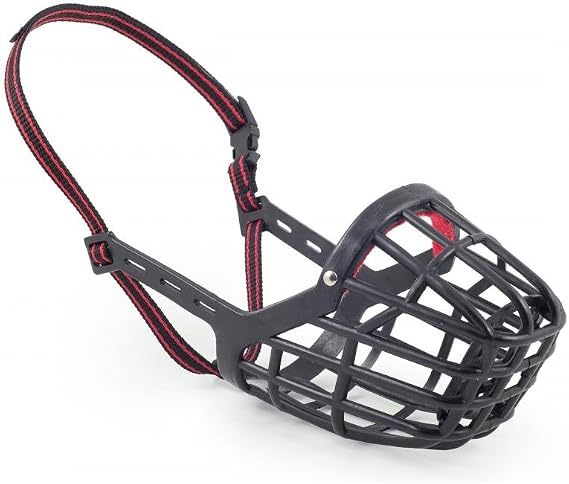 Ancol Muzzle Black/Red Size 6 25x9.5cm