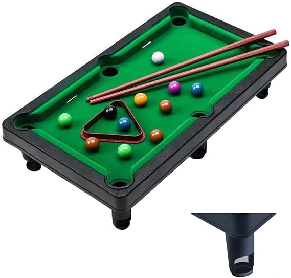 YumSur Mini Pool Table Game,Portable Set with 11 Balls, 2 Cues & Triangle
