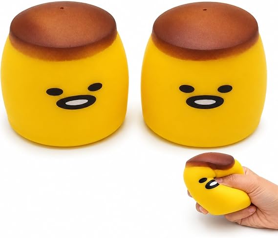 2 PCS Pudding Squishy Set, Pudding Squishy Stress Ball for Sensory Play and Desk Decor