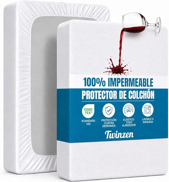 Twinzen - Mattress Protector 180 x 200 - Waterproof Mattress Cover