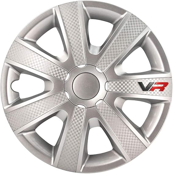 AutoStyle Set of 4 wheel covers VR 13-inch silver/carbon-look/logo