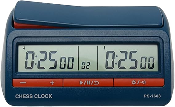 Chess Clock, Digital Chess Timer with Reward & Delay Countdown Function, 3-in-1 Multipurpose Ches-s Clock with Large Seesaw Button for Ches-s and Board Games(COLOR:Blue)
