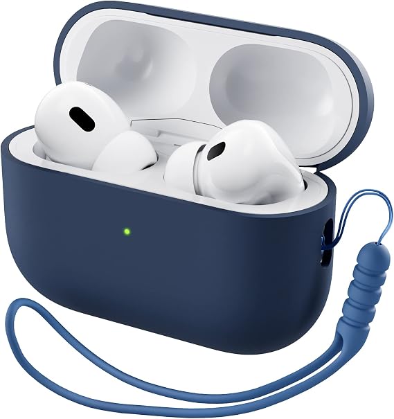 ORNARTO for Airpods Pro 2 Case, Protective Silicone Cover with Lanyard