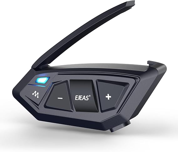 EJEAS MS20 Mesh 3.0 Group Intercom Communication System, Motorcycle Helmet Bluetooth 5.1 Headset with CVC Noise Reduction for 20 People Full Duplex Talking at The Same Time(1 Pack)