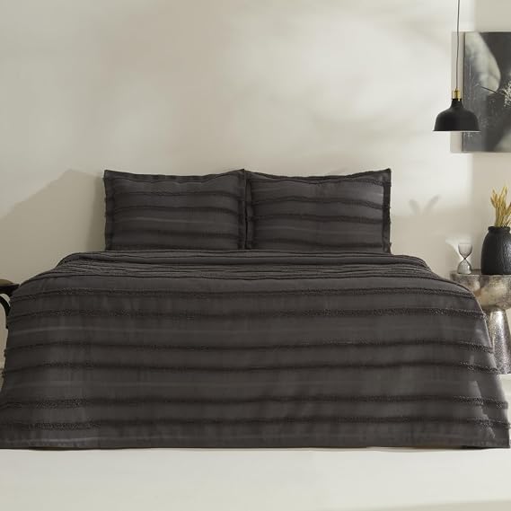 Karaca Home Arlina Bold Çift Kişilik Yatak Örtüsü Takımı Antrasit