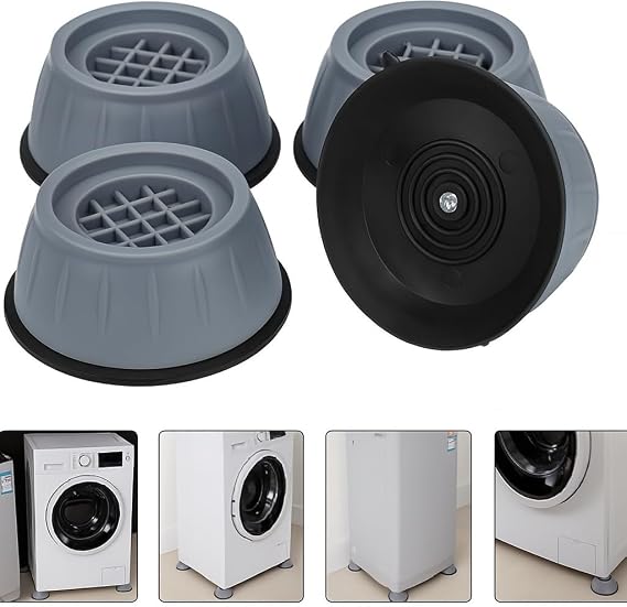 KYROTECH Omlıfe 4’lü Kauçuk Titreşim Önleyici Makine Ayağı Pedi, Çamaşır Makinesi Kaydırmaz Sabitleyici Stoper, Gürültü Azaltıcı Beyaz Eşya Altlık Takozu, Kurutucu Buzdolabı Mobilya Zemin Koruyucu