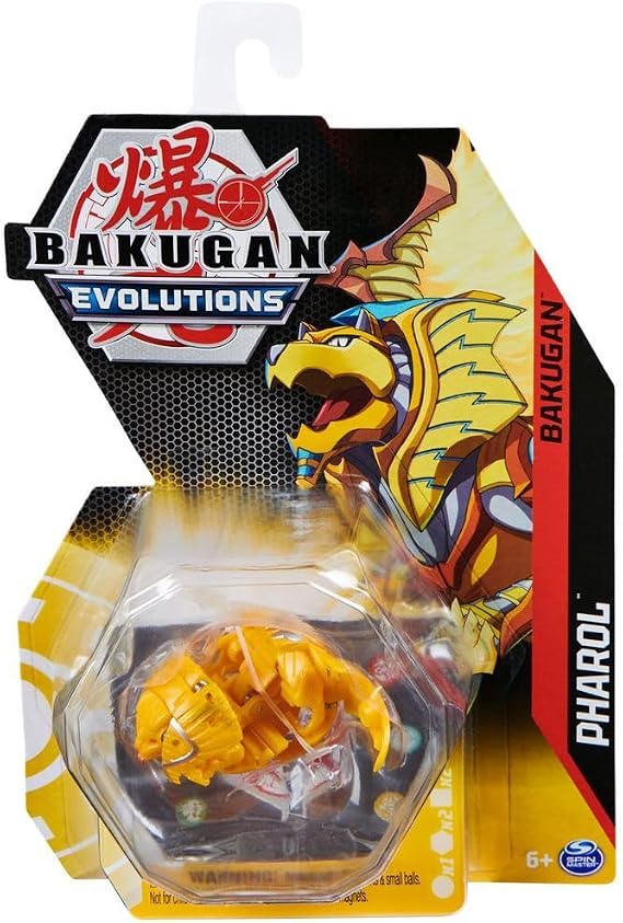 BAKUGAN Evolutions 2022 Aurelus Pharol 2-inch Core Collectible Figure and Trading Cards, Gold