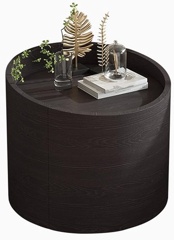Night Stand Modern Minimalist Nightstand Bedroom Double Drawer Locker Round Cabinet Home Bedside Table Living Room Side Table Bedstand(D)