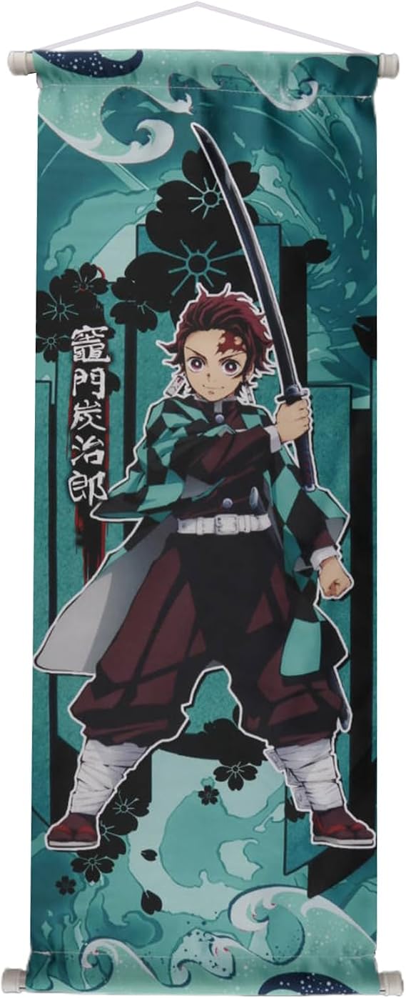 Wirhaut Demon Slayer Scroll Poster, Anime Artistic Wall Decor Piece, Traditional Japanese-Style Wall Art for Living Room or Bedroom Poster