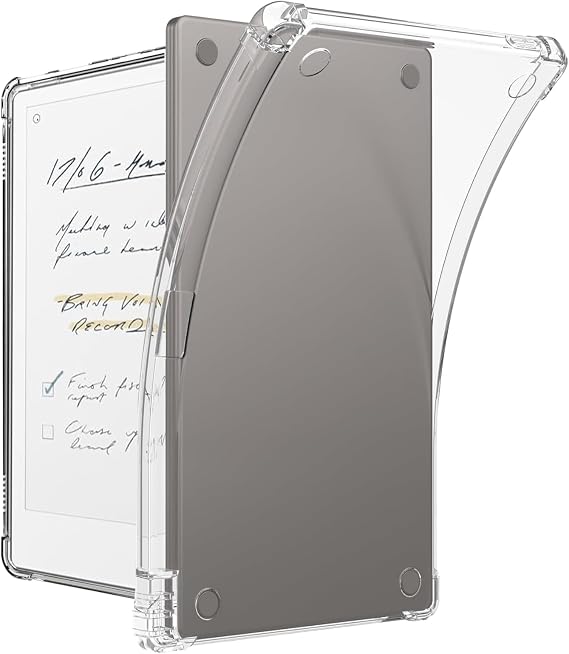 KZIOACSH Case for reMarkable Paper Pro Move with Pen Holder, Flexible Ultra Slim Soft TPU Reinforced Corners Shockproof Crystal Clear Anti-Drop Non-Scratch Protective Skin Cover,Transparent