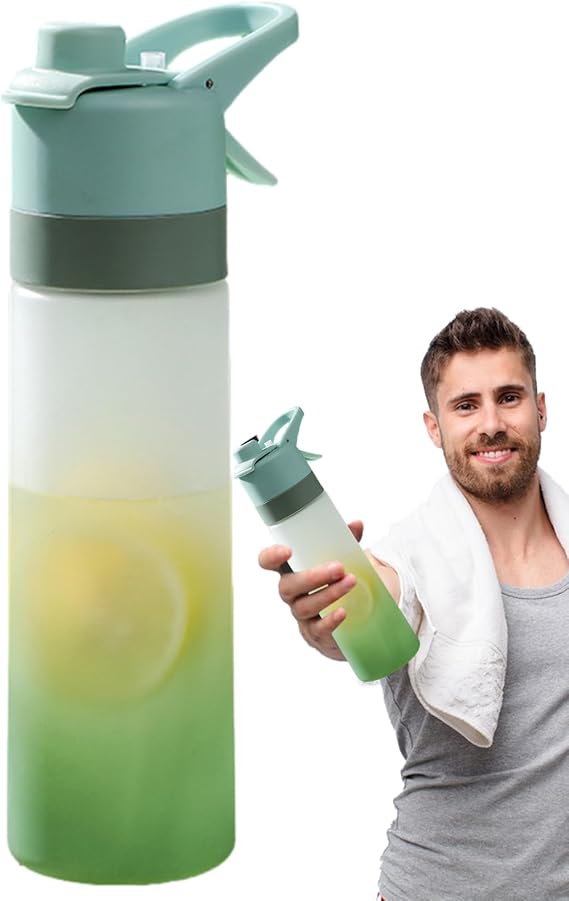 Mist Drinking Water Bottle with Spray, Trash Water Bottle for Drinking | 650ml Sports Water Bottle with Spray | Portable Mist Bottle for Gym, Cycling, Enter