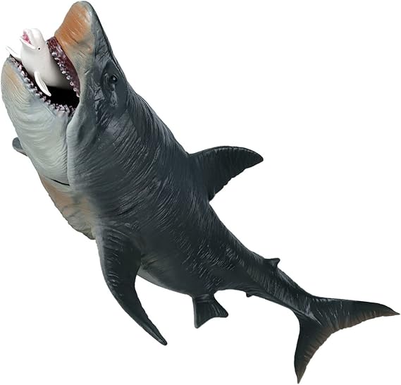 JOKFEICE Megalodon Shark Toy – Realistic Large Sea Creature Figurine, Early Educational Toys, Prehistoric Shark Cake Topper, Perfect for Kids Birthday Party & Educational Play