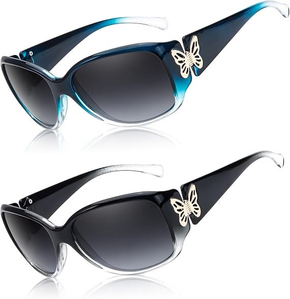 Myiaur 2 Pack Polarised Sunglasses for Women, Wrap Around UV400 Protection
