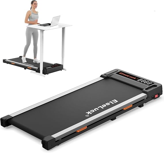 Elseluck Walking Pad Under Desk Treadmill for Home Office 2 in 1 Portable Walking Treadmill with Remote Control Walking Jogging Machine LED Display