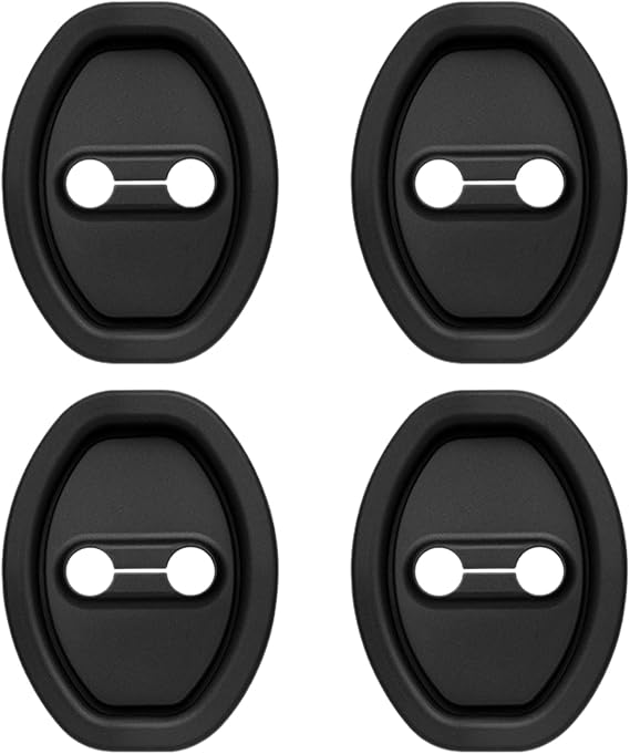 4 Pcs Black Silicone Car Door Latch Covers for Basic Protection