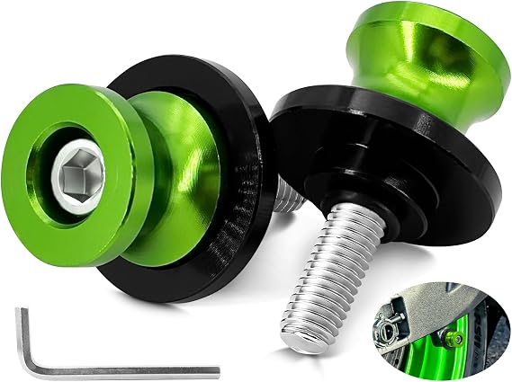 Stand Mount M8 Bobbins Motorcycle for Kawasaki Motorcycle Stand Motorcycle Repair Stand Stand Mount Bobbins for Kawasaki Z900/Z1000/Z650/ER6N, Mortorbike Accessories Swing Mount Green (2 Pieces)