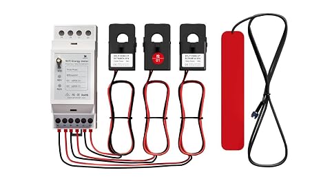 WEM3050T 3-Phase/Split phase/1-phase WiFi Energy Meter, 150A Split-Core CTs, Real-Time Power Monitoring, Solar PV & Grid Energy Tracking, Home Assistant & MQTT Support, EN 18031 Certified