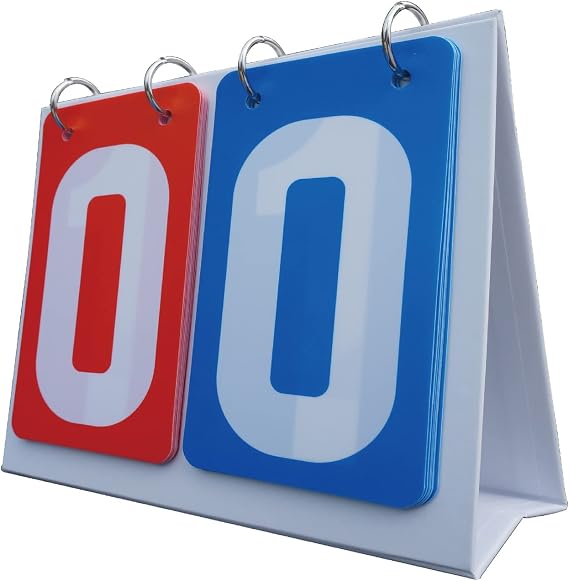 Helweet Portable Flip Scoreboard, Table Top Sport Scoreboard, Sports Score Flip Scoreboard, Portable Fold Score Board, 2 Digit Scoreboard, Sports Digit Scoreboard, for Football and Basketball Games
