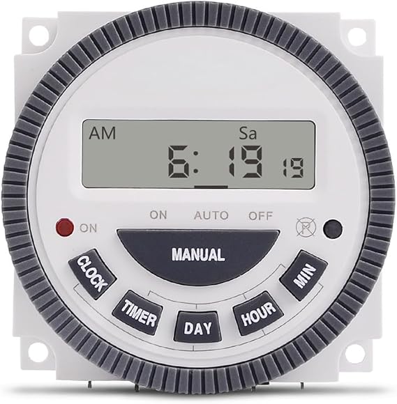 TM619 220V 16A 7 Day Timer Switch Weekly Programmable Digital LCD Power Time Relay with 1 Normal Open and 1 Normal Closed (1NO + 1NC) Smart Cyclic Timing Controller