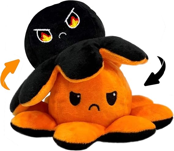 Jollyjay Reversible Octopus Plushie - Halloween Plush Gift - Soft, Cuddle Stuffed Animal for Christmas, Birhtday and many occasion