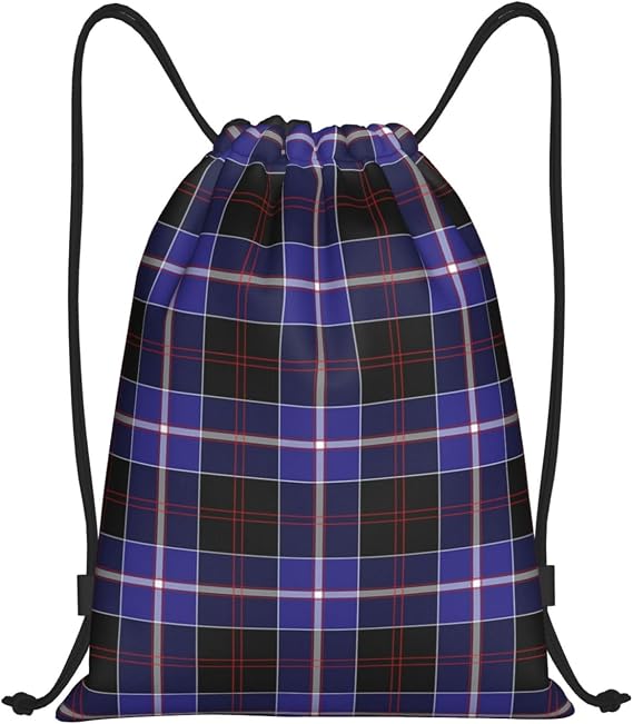 Drawstring Backpack String Bag Selkirk Tartan Sackpack for Sports Gym Smal